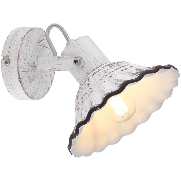 Ścienna LAMPA shabby JOWITA 54050-1 Globo ceramiczna OPRAWA kinkiet vintage