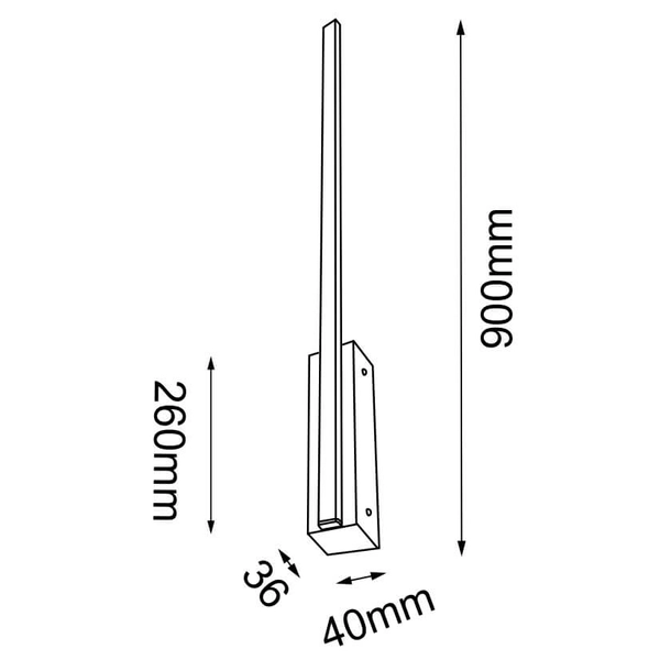 Salonowy kinkiet ścienny Slim 4028 Brosline LED 9W 4000K pionowy biały