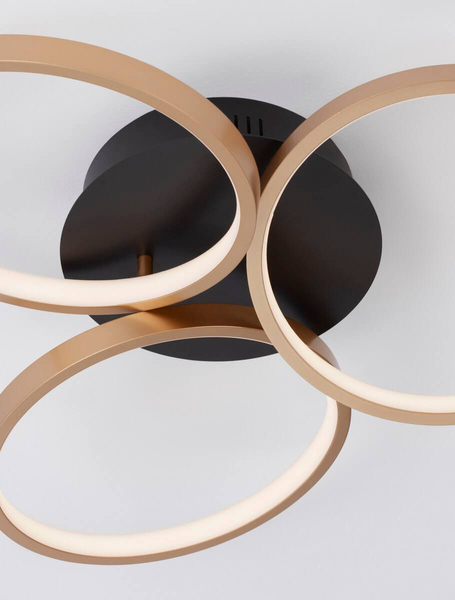 Nowoczesna lampa sufitowa Croix rings LED 28W 3000K złota czarna