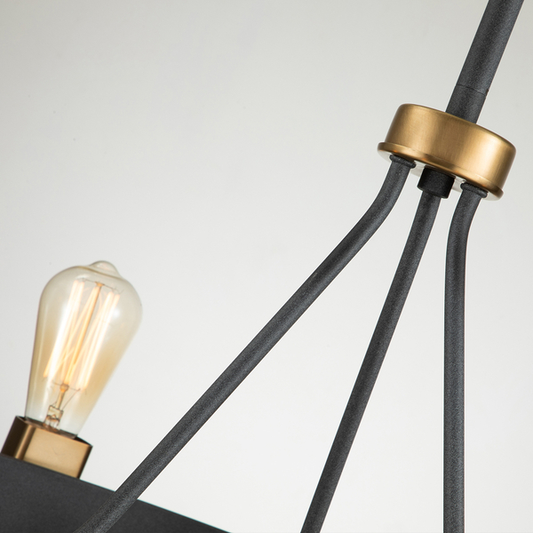 Wisząca lampa półplafon QN-SILAS-6P-DZ czarny złoty