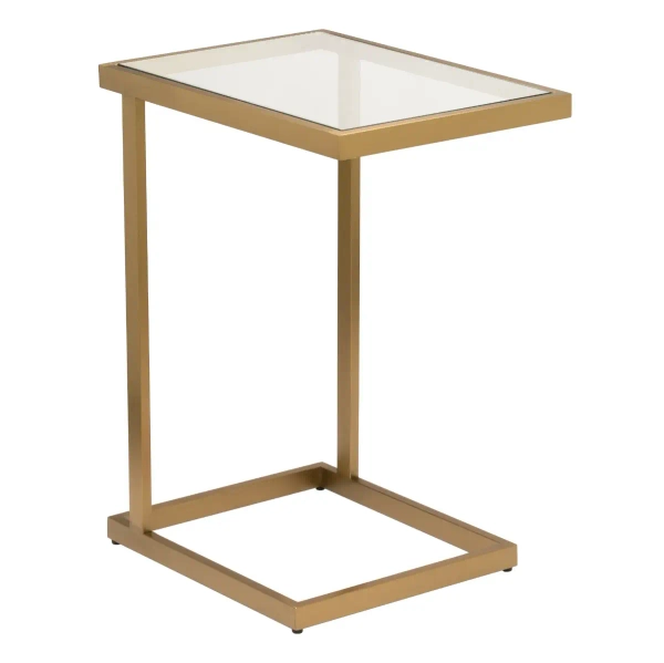Szklany stolik kwadratowy Hudson HU-ST1576BR Cosmolight mosiądz