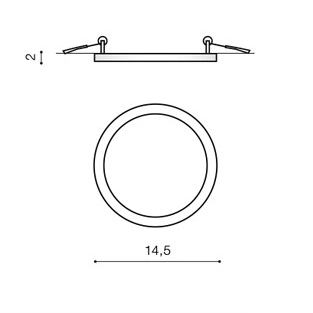 Podtynkowa lampa sufitowa Slim LED 12W do łazienki chrom