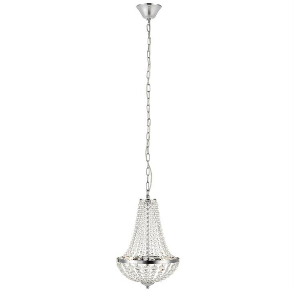 Pałacowa lampa wisząca Granso 107550 salonowa na łańcuchu chrom