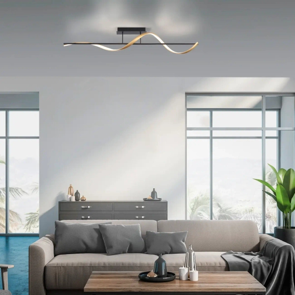 Sufitowa lampa Q-SWING mosiądz antracyt 6385-13 1xLED 24W CCT do salonu