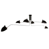 LAMPA sufitowa DAVIS MDE610/4+2 Italux metalowa OPRAWA na wysięgnikach retro czarna