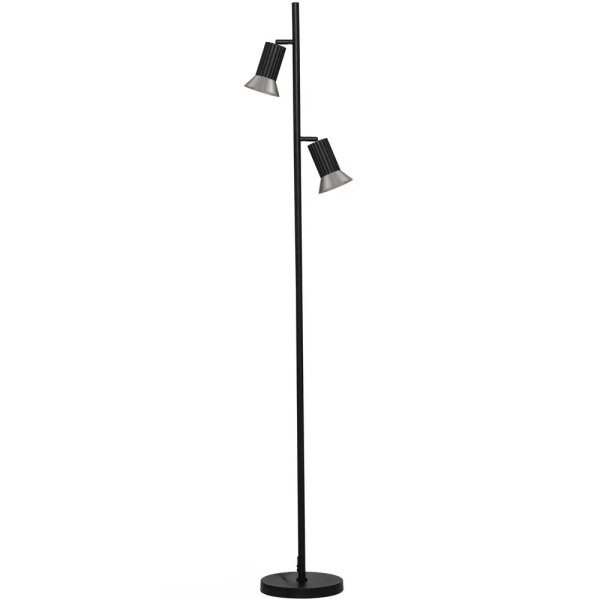 Lampa stojąca z regulacją MARENZO LE45613 podwójna czarna brązowa