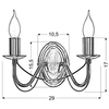 Ścienna LAMPA klasyczna MUZA 22-69156 Candellux metalowa OPRAWA kinkiet pałacowe patyna