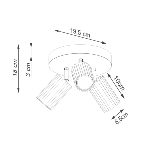Lampa sufitowa regulowana KARBON SL.1620 potrójna oliwkowa