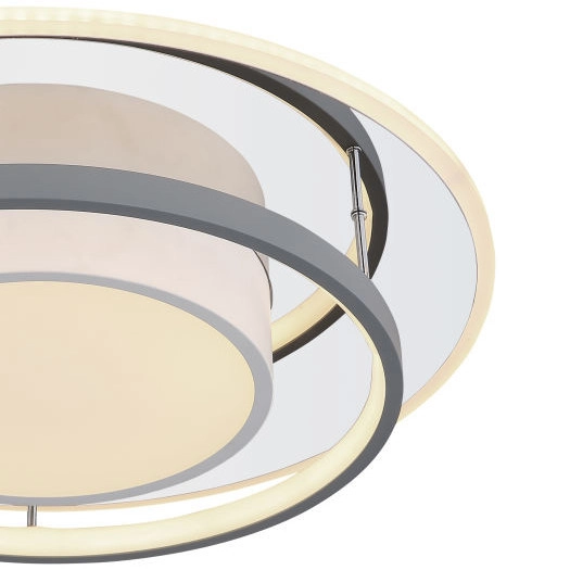 LAMPA sufitowa LEOLA 48017-60R Globo metalowa OPRAWA okrągła LED 60W 3000K - 6000K z pilotem biała