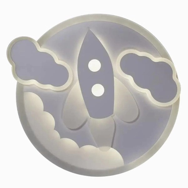 LAMPA sufitowa VEN P-666/2 dziecięca OPRAWA plafon LED 74W rakieta biały