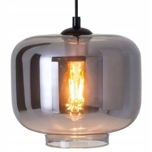 Loftowa lampa wisząca Vaso 6107797 szklana czarna przydymiona