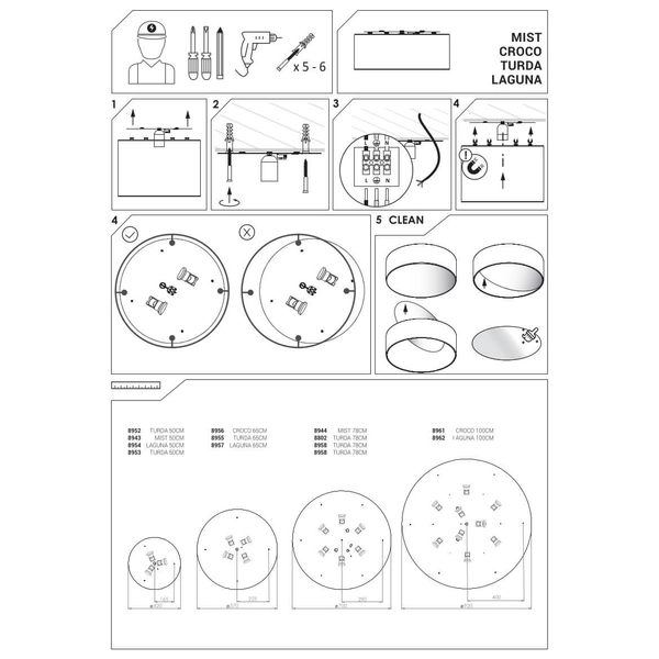Abażurowa lampa sufitowa Mist okrągły plafon do holu biały