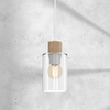 Szklana lampa wisząca Madera do holu przezroczysta biała