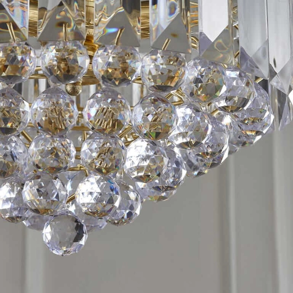 Lampa wisząca z kryształkami Fargo FARGO-14BP Endon mosiądz przezroczysta