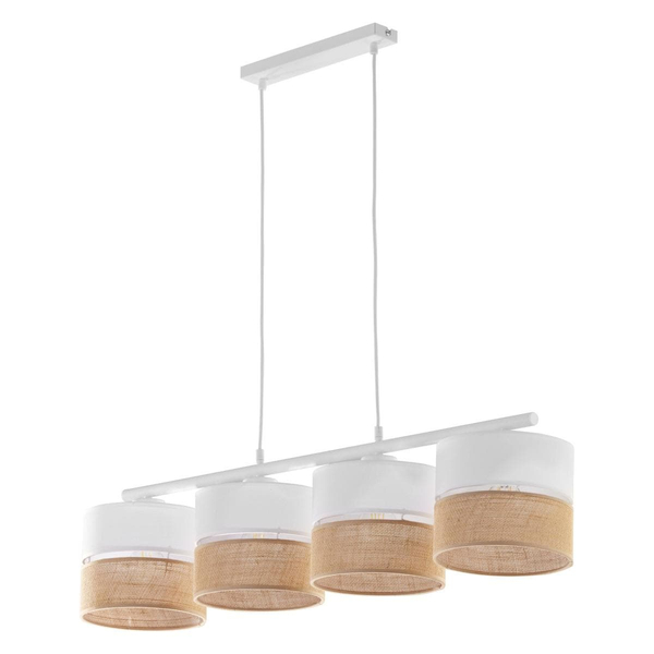 Lampa wisząca na listwie tuby Linobianco 6576 TK Lighting biała brązowa