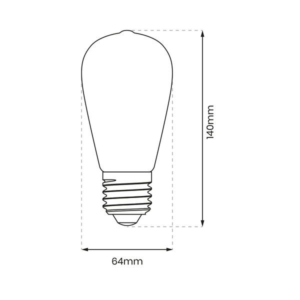 Żarówka filamentowa EKZF8017 ST64 E27 LED 6W 2700K bursztynowa