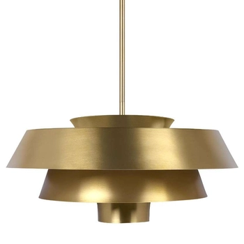 Modernistyczna LAMPA wisząca Brisbin FE-BRISBIN-BB Elstead FEISS metalowa OPRAWA designerski ZWIS okrągły mosiądz