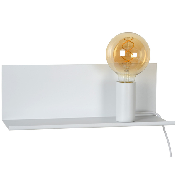 LAMPA ścienna SEBO 06218/01/31 Lucide loftowa OPRAWA metalowa półka kinkiet biały