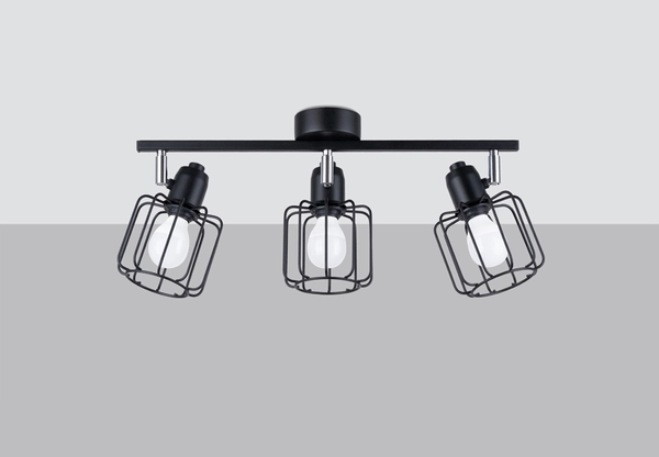Lampa przysufitowa Beluci SL.1116 Sollux druciana reflektorki czarne