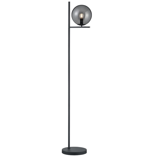 Stojąca LAMPA podłogowa NYXIS DL142402000 Trio modernistyczna OPRAWA szklana kula grafitowa przydymiona