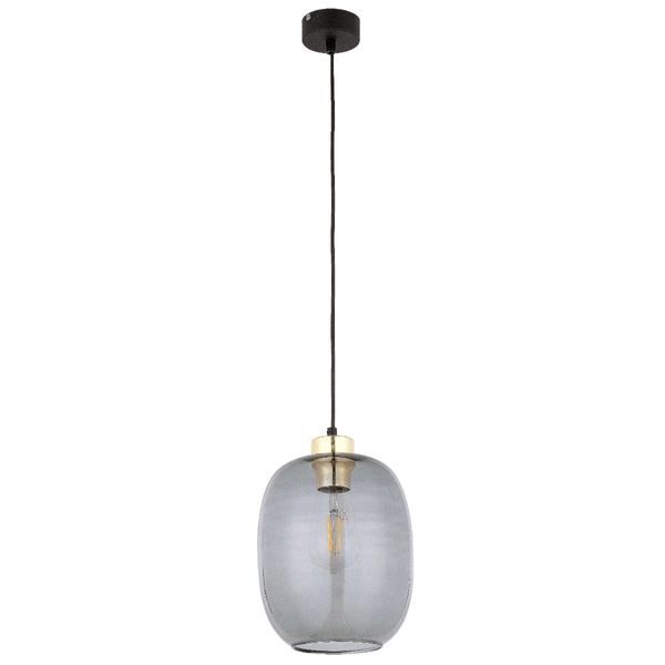 Pojedyncza owalna lampa wisząca Delta 4839 TK Lighting szklana grafitowa