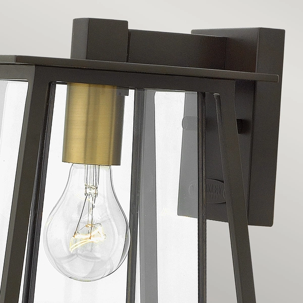 Latarenka ścienna HK-WALKER2-S Hinkley szklana na taras przeźroczysta