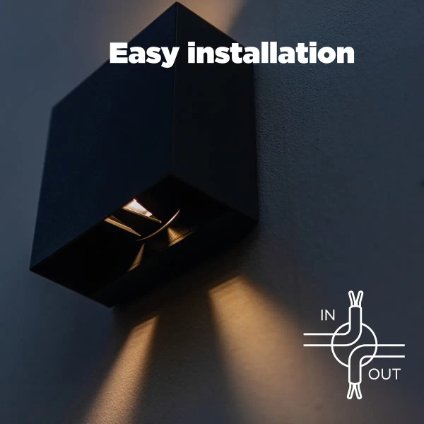 Kinkiet LAMPA ścienna GEMINI BEAMS 5104003012 Lutec kwadratowa OPRAWA elewacyjna LED 10W 3000K metalowa IP54 czarna