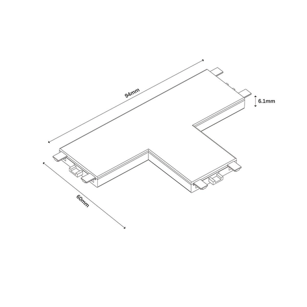Natynkowy łącznik-T Magnetic LP-656-MAG SLIM łącznik T SM BK czarny