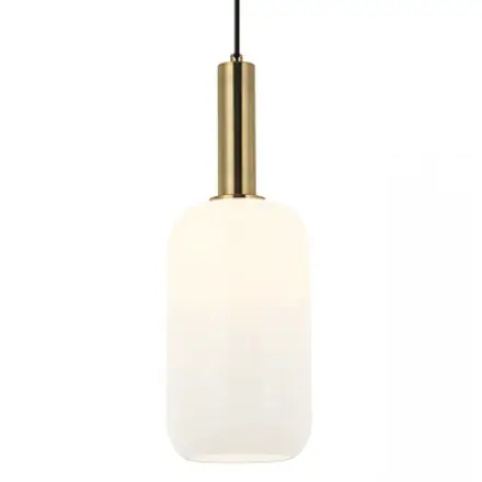 Szklana lampa wisząca 22070 do kuchni nad stół biała złota