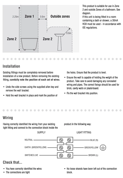Kinkiet łazienkowy Square 39627 Saxby IP44 szkło matowe chrom