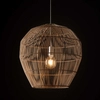 Wisząca kuchenna lampa Haiti 11164 Nowodvorski klatka kosz japandi bambusowa drewniana biała