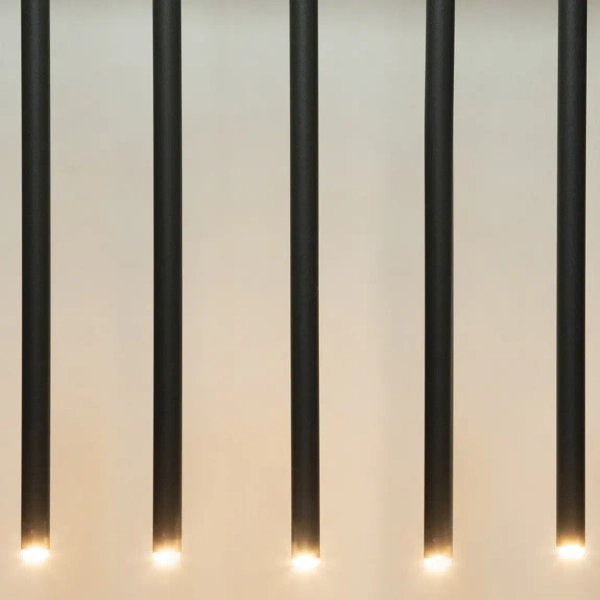 Podłużna lampa wisząca Sopel 5 41458 nad stół grafitowy