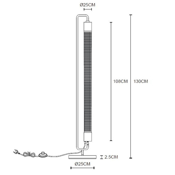 LAMPA podłogowa CALIXT 05733/02/30 Lucide metalowa OPRAWA stojąca czarna
