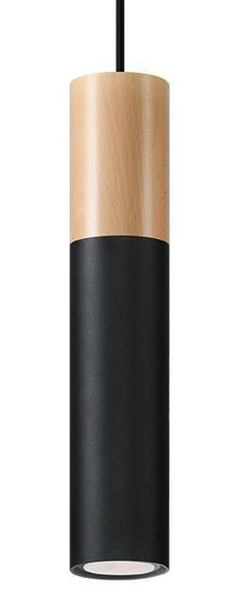 Wisząca LAMPA hygge SL.0632 skandynawska OPRAWA metalowy ZWIS hygge drewniany czarny