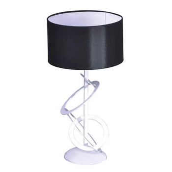Stołowa lampka z abażurem Korfu K-3453 metalowa biała czarna