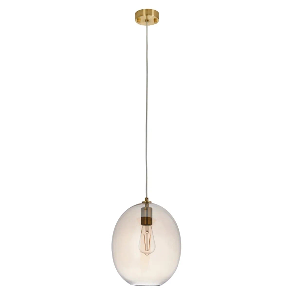 Szklana wisząca lampa L&-1106678 nad wyspę mosiądz przezroczysta