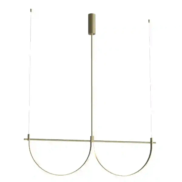Wisząca lampa do salonu VICTORIA złota P0689 1xLED 40W 3000K geometryczna