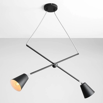 Regulowana lampa wisząca Arte 1008H1 Aldex metalowa na wysięgnikach czarna