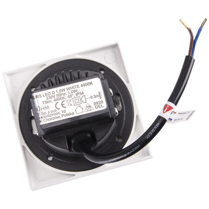 Wpuszczana LAMPA zewnętrzna KURS LED 03908 Ideus kwadratowa OPRAWA metalowy wpust LED 1,6W 4000K outdoor IP54 biały