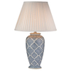 Klasyczna lampa stołowa Ely ELY4223+S1098 Dar Lighting ornament biała niebieska