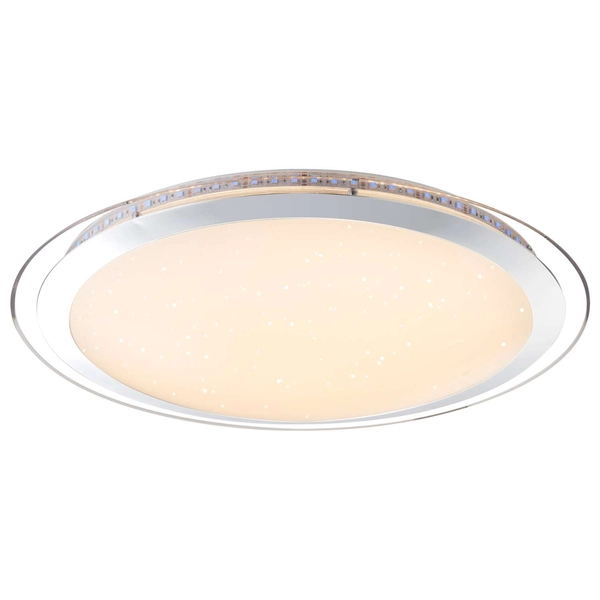 Natynkowa LAMPA sufitowa NICOLE 48365-60 Globo okrągła OPRAWA plafon LED RGB 67,48W z efektem gwiazd biała