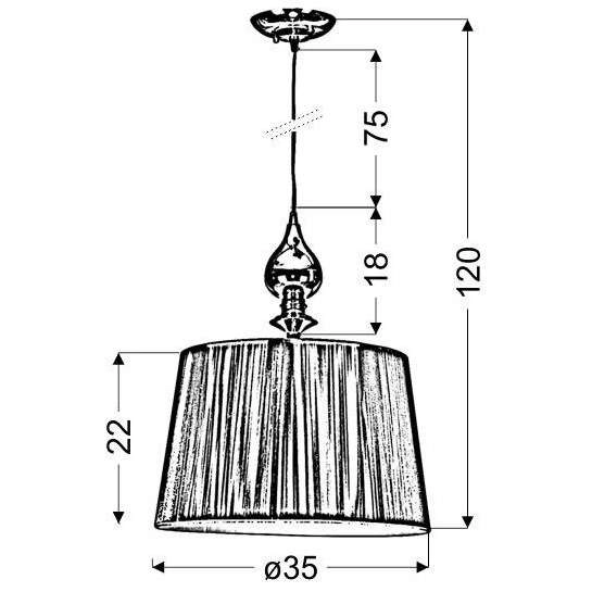 Klasyczna lampa wisząca GILLENIA 31-07155 abażurowa zwis okrągły srebrny