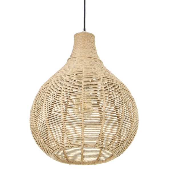 Salonowa lampa wisząca JANNE 366790136 pleciona japandi beżowa