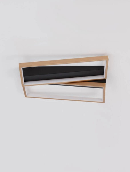 Nowoczesna lampa sufitowa Croix ramki LED 28W 3000K czarne złote