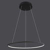 LAMPA wisząca MDECO SLIM/000012/3000/B okrągła OPRAWA metalowa LED 43W 3000K zwis pierścień ring czarny