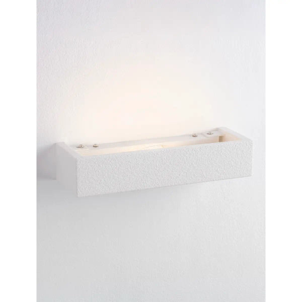 Prostokątna lampa ścienna z gipsu FILANSO LE45578 podłużna biała