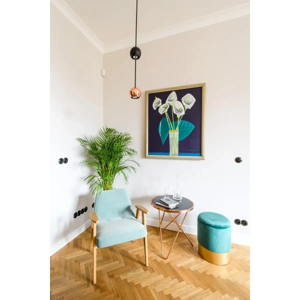 Okrągły puf glamour Velvet VWF17B00B-S-S Moos welur złoty szary