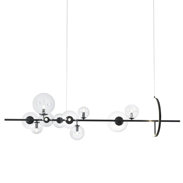 Podwieszana lampa Orion MP0084-L1200 Step LED 8W 3000K bąbelki szklane czarna