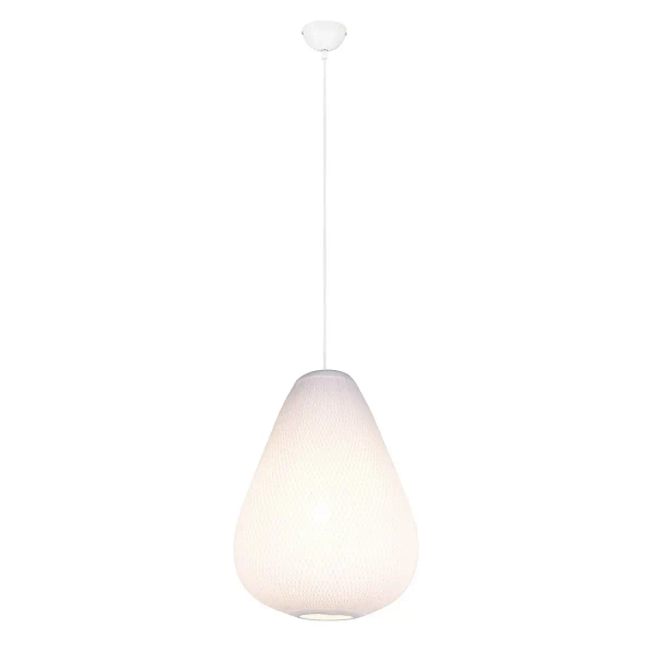 Jadalniana lampa wisząca JANINE R36241001 nad stół materiałowa biały