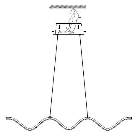 Lampa wisząca do salonu ZIGZAG ST-MD240602 BLACK LED 13W 3000K czarna